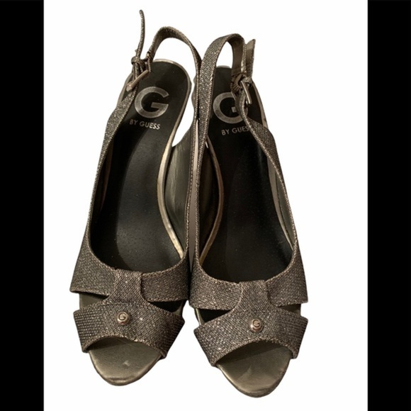 G by Guess Glitter Silver Stilleto shoes - Picture 2 of 8